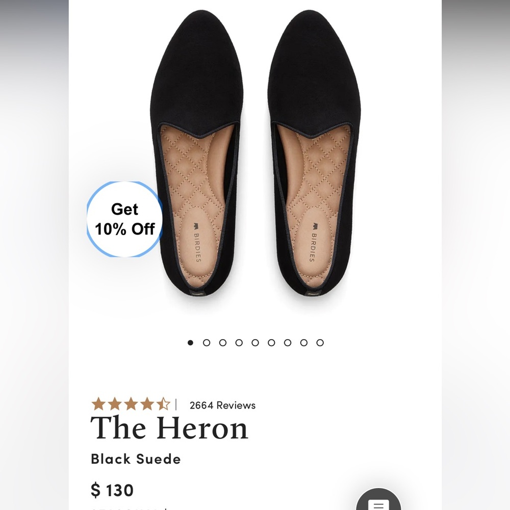 Birdies The Heron velvet flat